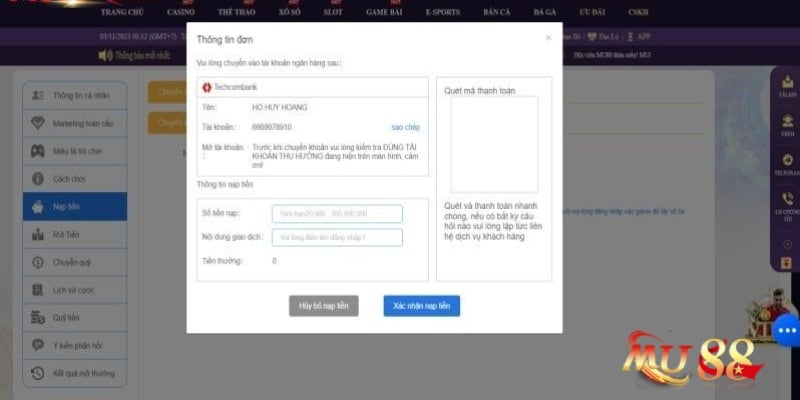  Một số vấn đề cần lưu ý khi nạp tiền Mu88 là gì? 